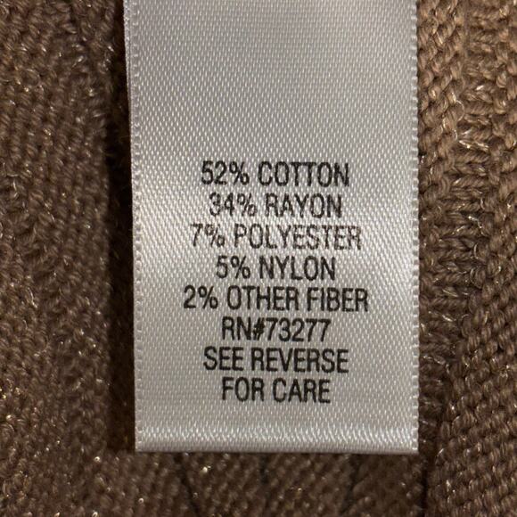 Dana Buchman Sweater 1/2 Sleeve Knit Tan Gold Shimmer Womens Size Small NWT NEW - Picture 6 of 9